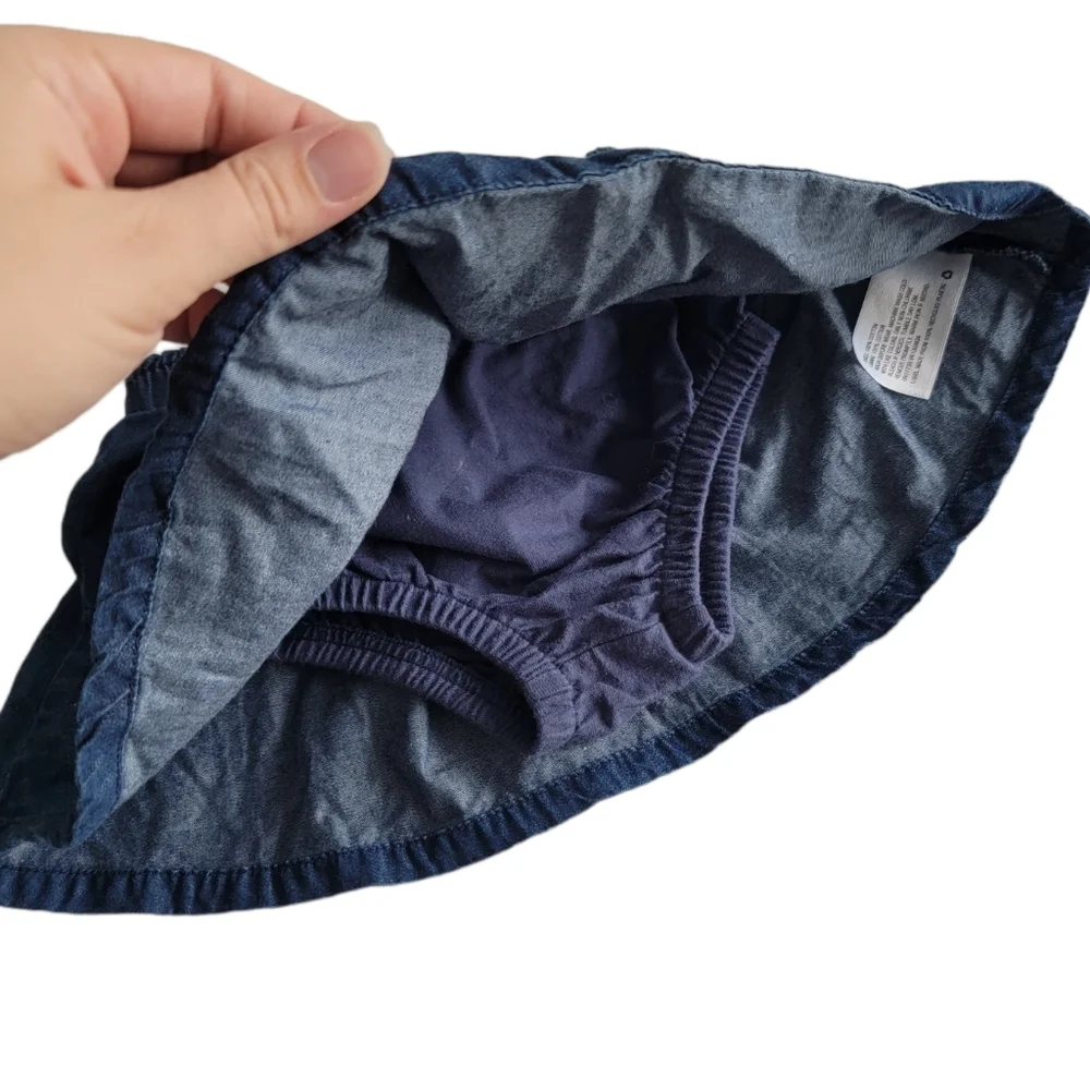 Baby Cat & Jack Dark Wash Denim Jean Skort 6-9 Months - Picture 4 of 5